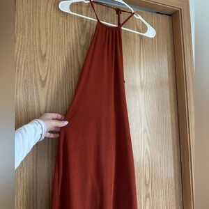 Rust Halter Neck Dress